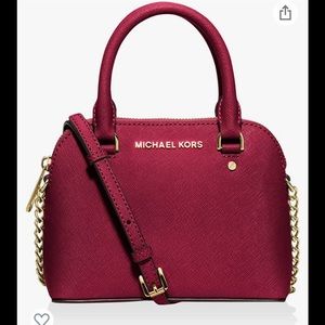 Michael Kors Cindy Mini Crossbody in Cherry. Worn once.
